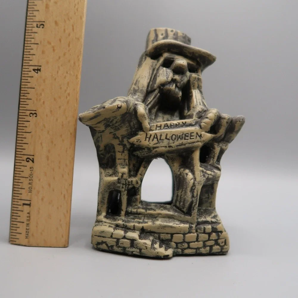 Spooky House Halloween Votive Holder Lantern Scary Vintage Liss Brothers in box